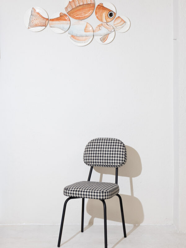 Silla Retro Vichy Blanco y Negro