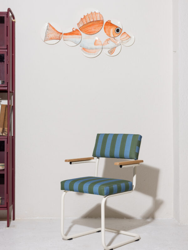 Silla Beatriz Rayas Azul y verde